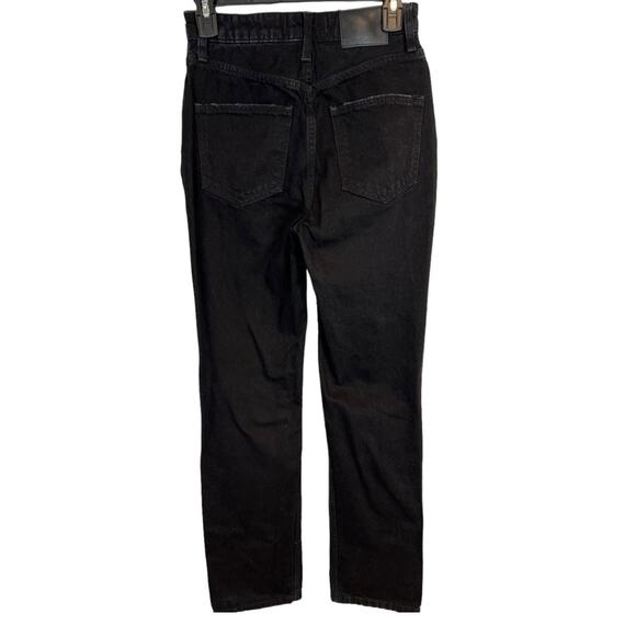 Free People Black My Own Lane Distressed High Rise Straight Leg Jeans Size 26 - Picture 8 of 16